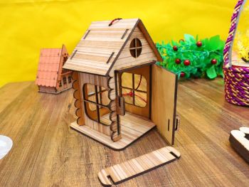 imagem do arquivo vetor para download Mini Cabana de Madeira em Miniatura