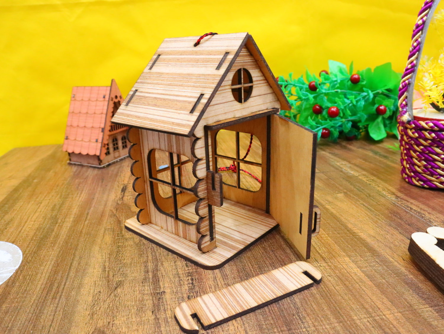 imagem do arquivo vetor para download Mini Cabana de Madeira em Miniatura