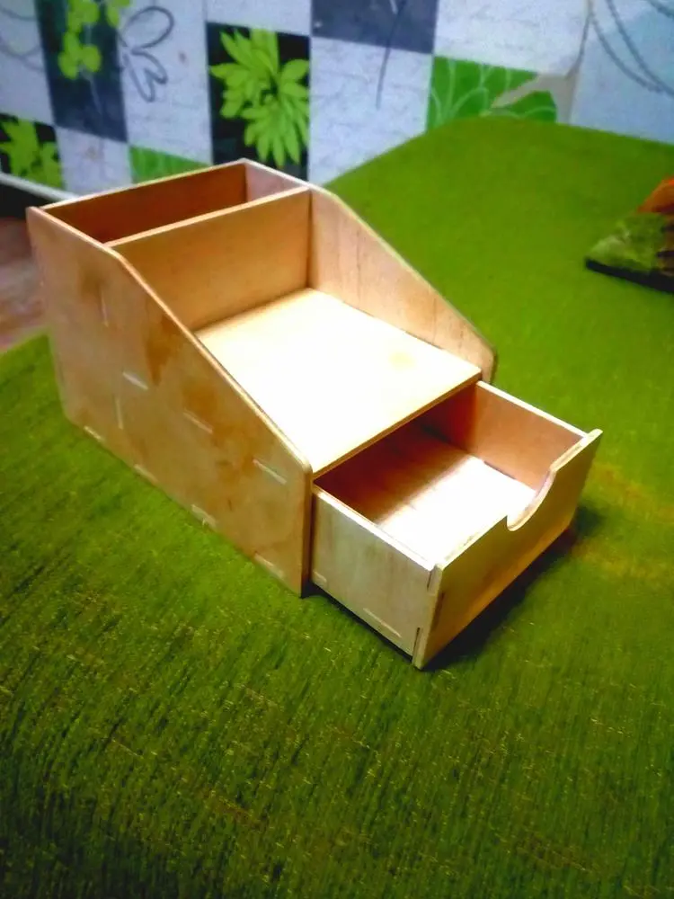 imagem do arquivo vetor para download Mini Organizador de Lápis com Gaveta 4 mm