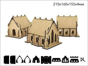 imagem do arquivo vetor para download Modelo 3D de Catedral em Madeira 4mm