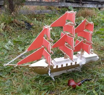 imagem do arquivo vetor para download Modelo de Navio à Vela em Madeira