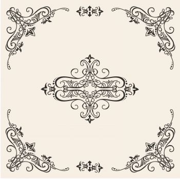 imagem do arquivo vetor para download Moldura floral retrô