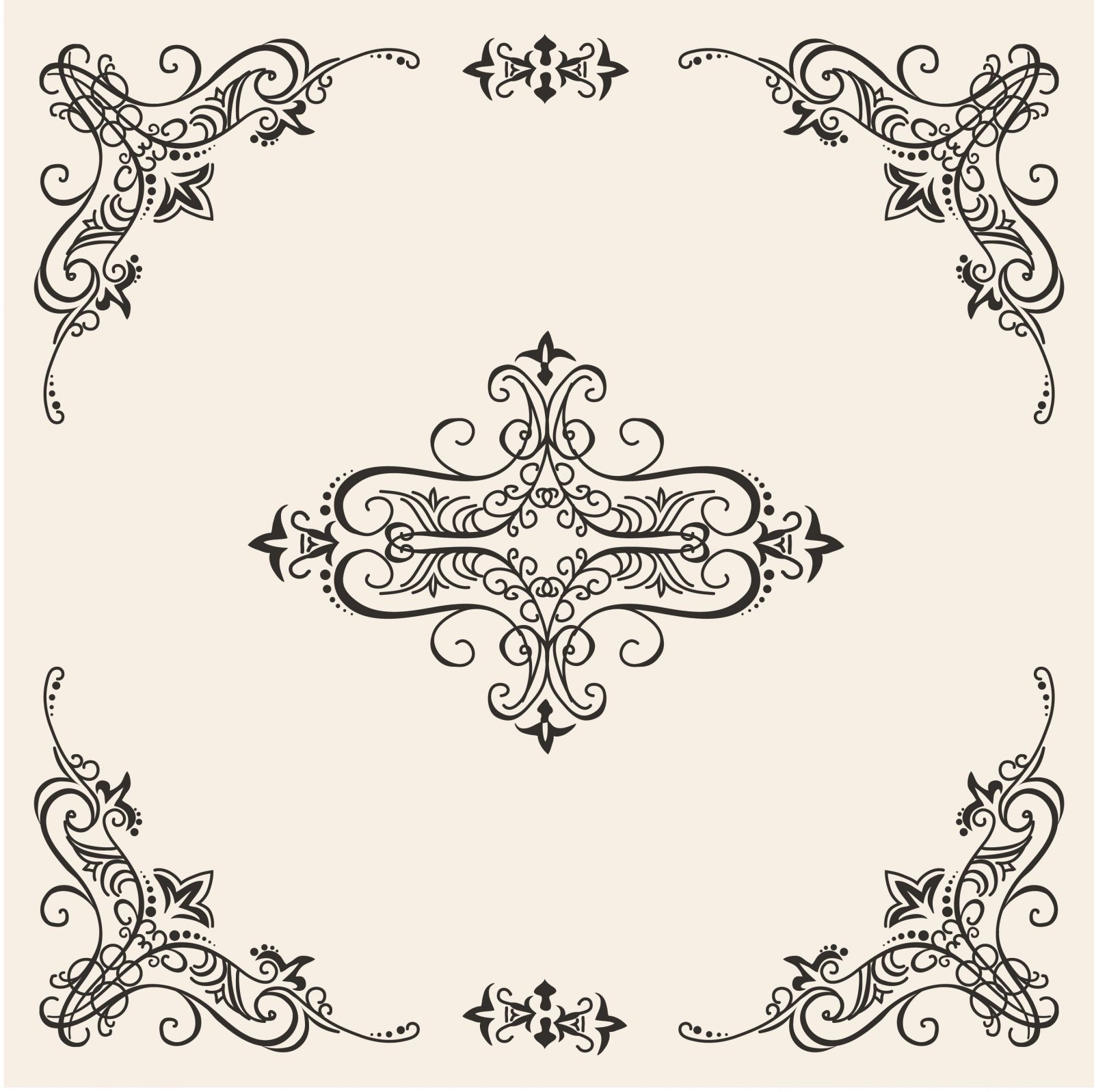 imagem do arquivo vetor para download Moldura floral retrô