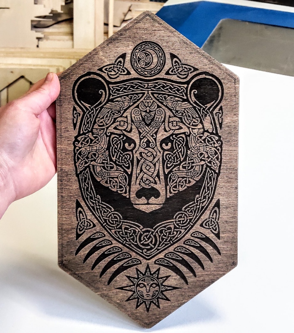 imagem do arquivo vetor para download Mural de Parede Gravado de Urso