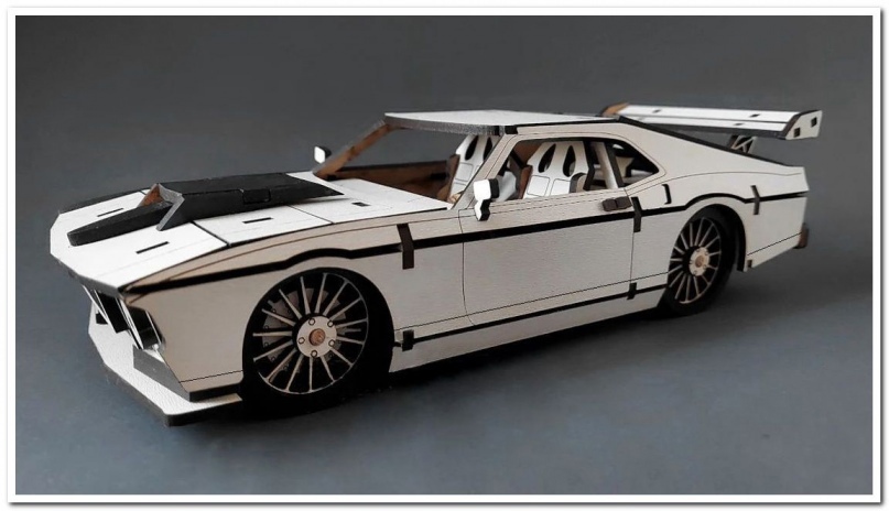 imagem do arquivo vetor para download Mustang 3D de quebra cabeça