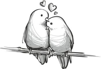 imagem do arquivo vetor para download Pássaros Adoráveis Desenhados à Mão