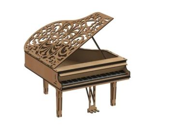 imagem do arquivo vetor para download Piano Cortado a Laser