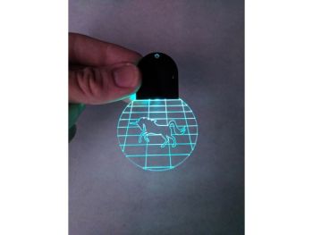 imagem do arquivo vetor para download Pingente de Unicórnio Synthwave em Acrílico