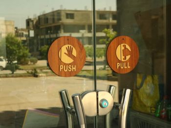 imagem do arquivo vetor para download Placa de Porta Push Pull Cortada a Laser