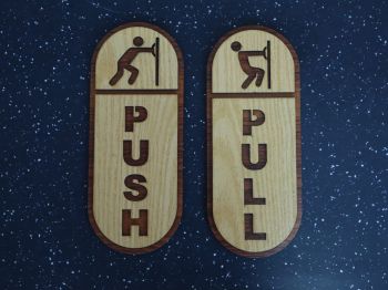 imagem do arquivo vetor para download Placas de Porta Push Pull Cortadas a Laser