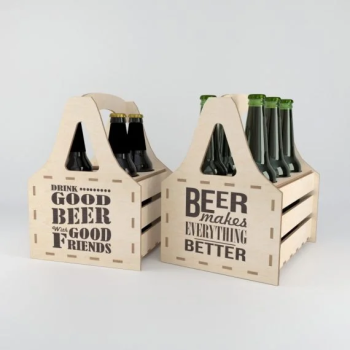 imagem do arquivo vetor para download Porta Cervejas para 6 Garrafas Cortado a Laser