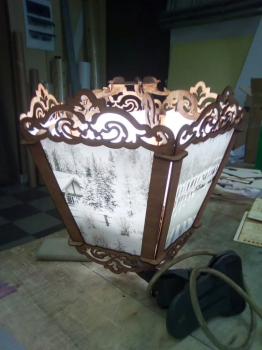 imagem do arquivo vetor para download Porta Lâmpada decorativa de madeira