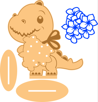 imagem do arquivo vetor para download Porta flores de Dino decorativo para presentear