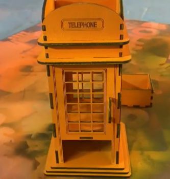 imagem do arquivo vetor para download Porta lápis em Forma de Cabine Telefônica