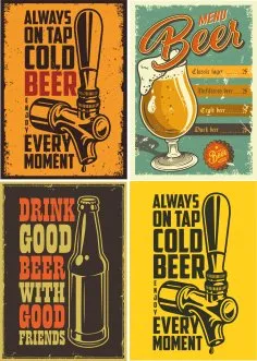 imagem do arquivo vetor para download Posters de cerveja retrô