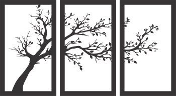 imagem do arquivo vetor para download Quadro decorativo de arvore