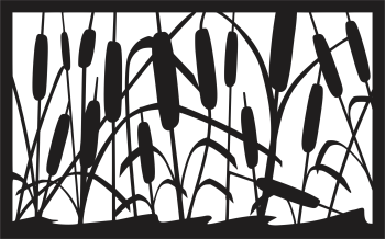 imagem do arquivo vetor para download Quadro decorativo plantas taboa