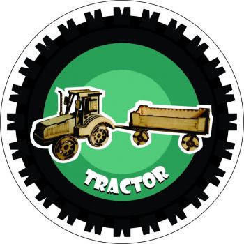 imagem do arquivo vetor para download Quebra-cabeça 3D de trator cortado