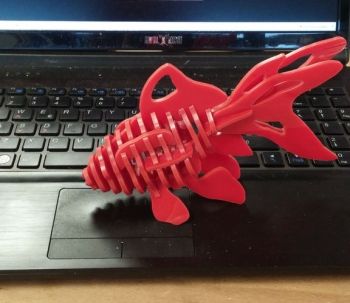 imagem do arquivo vetor para download Quebra Cabeça 3D de Peixe Dourado