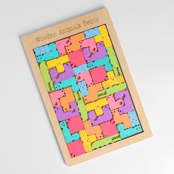 imagem do arquivo vetor para download Quebra Cabeça Tetris de Animais