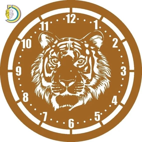 imagem do arquivo vetor para download Relógio com Tigre