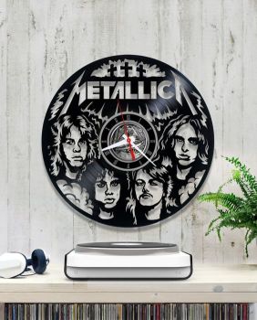 imagem do arquivo vetor para download Relógio de Parede de Vinil Metallica