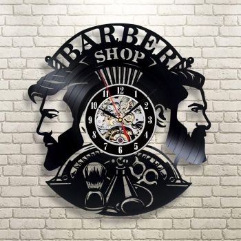 imagem do arquivo vetor para download Relógio de parede para barbearia