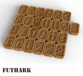 imagem do arquivo vetor para download Runas de Madeira Elder Futhark Cortadas a Laser