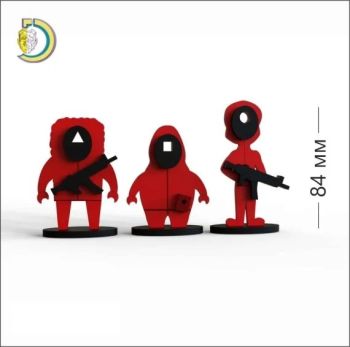 imagem do arquivo vetor para download Soldados de Squid Game Cortados a Laser