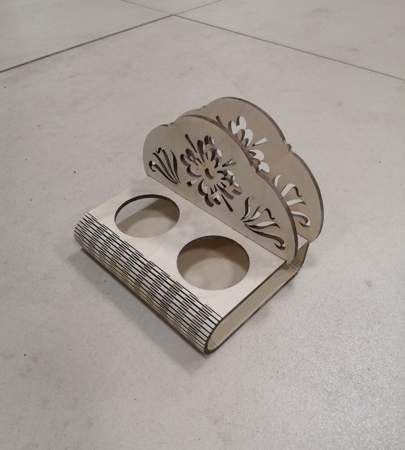 imagem do arquivo vetor para download Suporte de Guardanapo com Porta Copos