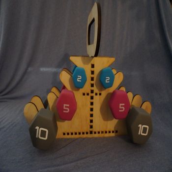 imagem do arquivo vetor para download Suporte para Halteres Cortado a Laser