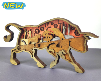 imagem do arquivo vetor para download Touro em Camadas Decorativo