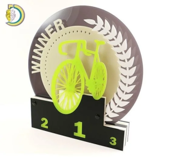 imagem do arquivo vetor para download Troféu de Ciclismo em Acrílico Cortado a Laser