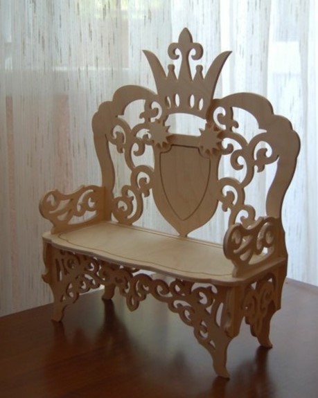 imagem do arquivo vetor para download Trono de Madeira Cortado a Laser