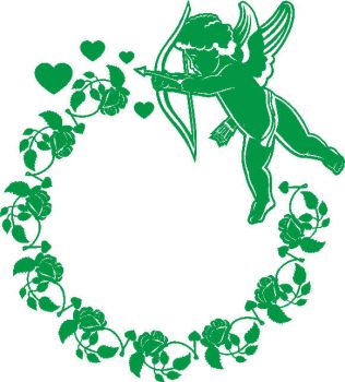imagem do arquivo vetor para download Vetor Coroa de flores com cupido