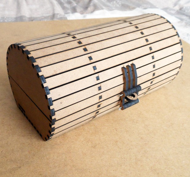 imagem do arquivo vetor para download Caixa de Barril Cortada a Laser