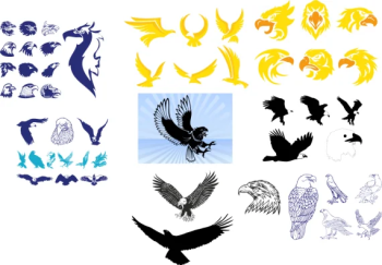 imagem do arquivo vetor para download Coleção de Arte Vetorial de Tatuagens de Asa