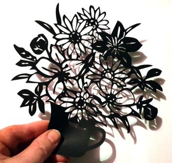 imagem do arquivo vetor para download Flores com Vaso para Decoração de Casa
