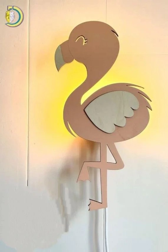 imagem do arquivo vetor para download Luminária de Parede Flamingo