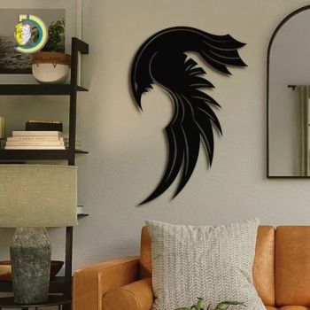 imagem do arquivo vetor para download Painel de Parede de Corvo Cortado a Laser