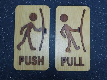 imagem do arquivo vetor para download Placas de Porta de Empurrar e Puxar