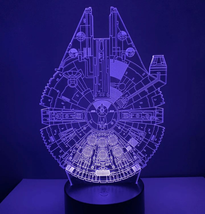 imagem do arquivo vetor para download lâmpada 3D Star Wars Millennium Falcon