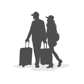 imagem do arquivo vetor para download Silhueta viagem casal