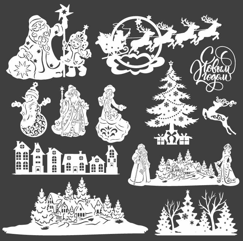 imagem do arquivo vetor para download Adesivos de Parede de Natal