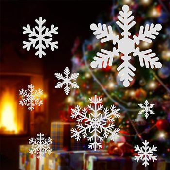 imagem do arquivo vetor para download Adesivos para Janela de Natal com Flocos de Neve