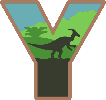 imagem do arquivo vetor para download Alfabeto em letras de dinossauros Letra: Y