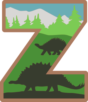 imagem do arquivo vetor para download Alfabeto em letras de dinossauros Letra: z