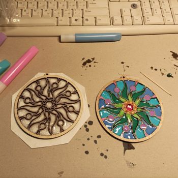 imagem do arquivo vetor para download Arte de Madeira Mandala