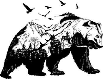 imagem do arquivo vetor para download Arte de Parede com Urso Decoração 2