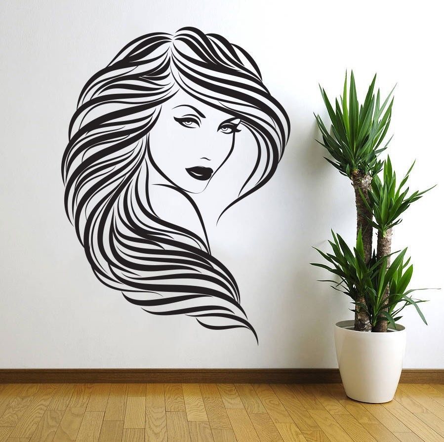 imagem do arquivo vetor para download Arte de parede de salão de beleza